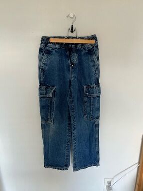 Kids Blue Denim Cargo Jeans